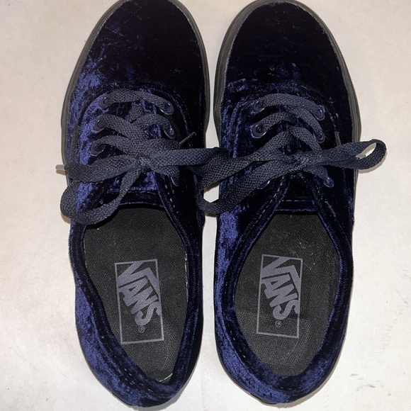 Vans Old Skool Sapphire Blue Velvet Skate Shoes Unisex Mens 5.5 Women’s 7 - Picture 7 of 10